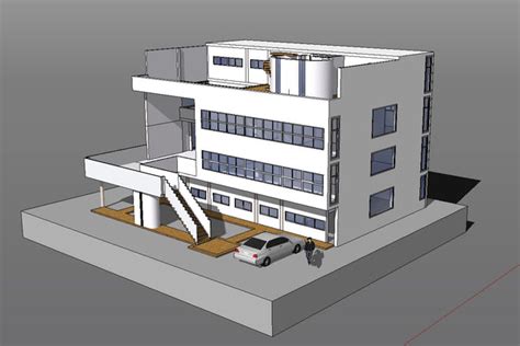 Sketchup 3D Architecture models-Villa Stein(Le Corbusier) – CAD Design ...