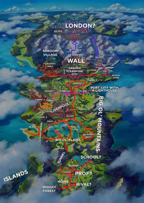 Here's my annotated Galar Region Map : pokemon