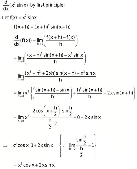 13.Find the derivative of x²sinx via using first principal