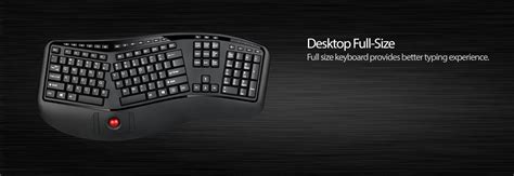 2.4 GHz Wireless Ergonomic Trackball Keyboard - Adesso