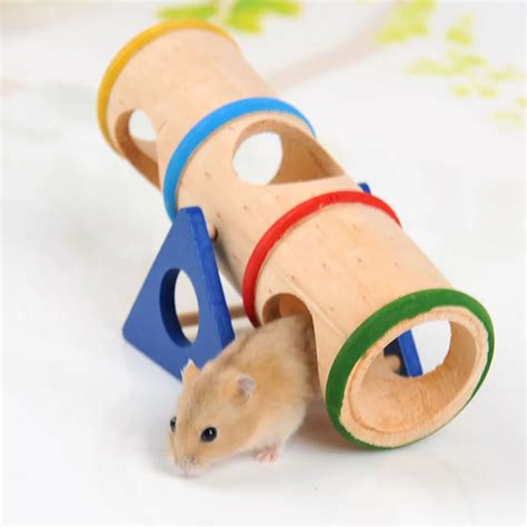 Wooden Colorful Seesaw Cage House Hide Play Pet Toys For Hamster Rat ...