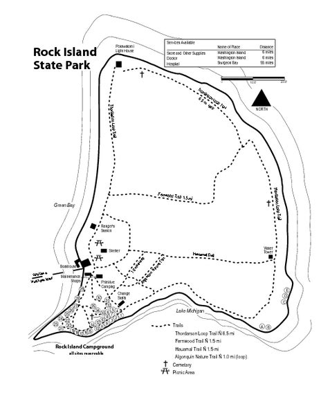 Rock Island State Park Map - Rock Island State Park WI USA • mappery