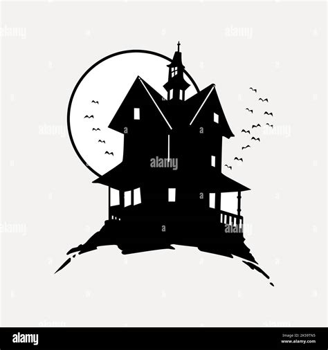 Haunted house clipart, Halloween illustration vector Stock Vector Image ...