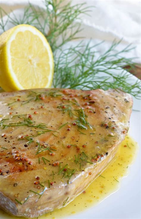 Pan Seared Tuna Steak with Lemon Dill Sauce | Tuna steaks, Grilled tuna ...