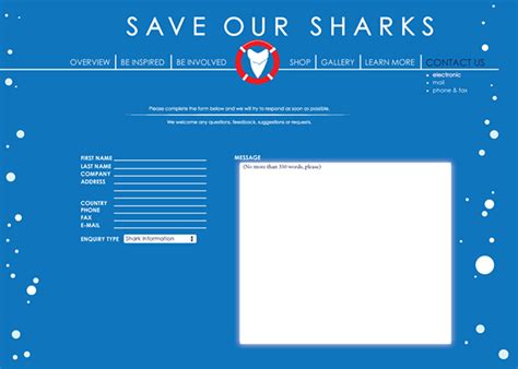 Save Our Sharks Site Concept on Behance