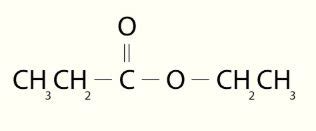 The structural formula of ethyl ethanoate is