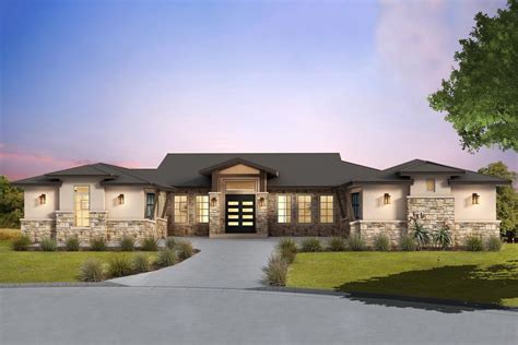 Plan 430011LY: Exclusive Hill Country House Plan with 3-Car Garage ...