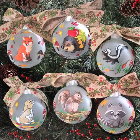 Personalized Forest Animal Ornaments Woodland Ornaments