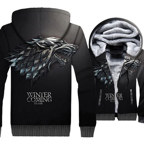 Game Of Thrones Hoodies Winter Is Coming House Stark Wolf Print 3D ...