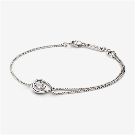 Pandora Brilliance Lab-created 0.50 ct tw Diamond Double Chain Bracelet ...