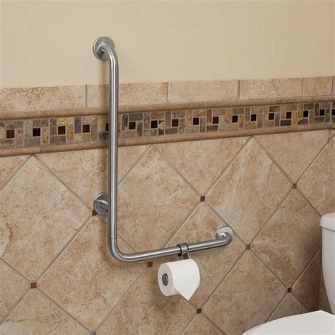 Pickens Angled Grab Bar - Brushed Stainless Steel | Shower grab bar ...