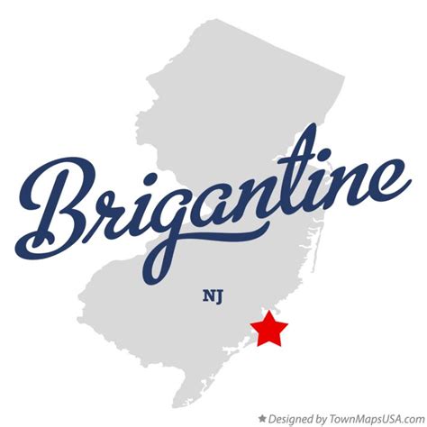 Map of Brigantine, NJ, New Jersey