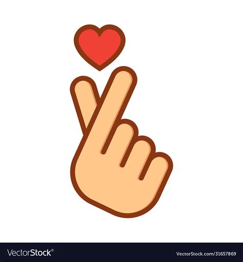 Korean love sign hand folded into a heart symbol Vector Image