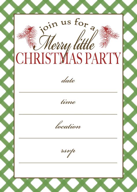 Blank Christmas Party Invitation Templates