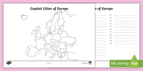 * NEW * Capital Cities of Europe for Kids (teacher made)