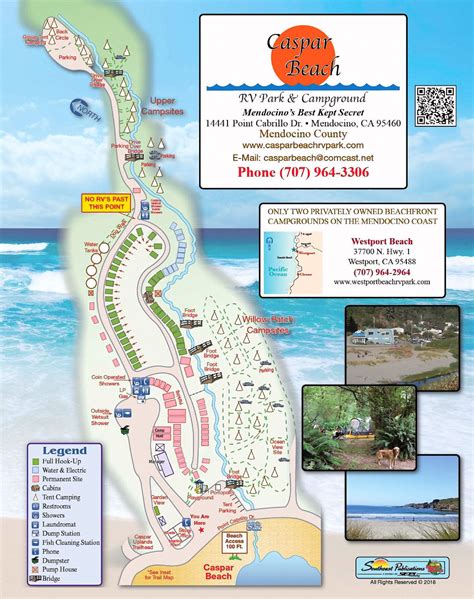 Park Map — Caspar Beach RV Park and Camp Ground | Rv parks, County park ...