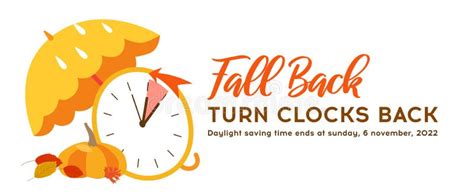 Fall Back Banner, Daylight Saving Time Ends Web Reminder. Change Clock ...