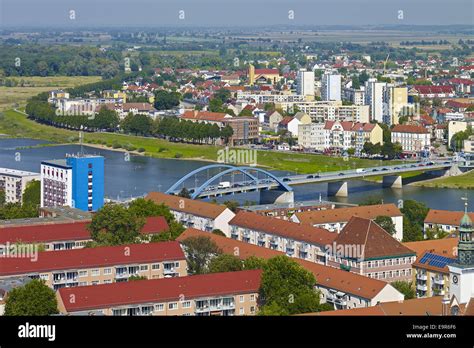 View to Stadtbruecke bridge in Frankfurt (Oder), Germany Stock Photo ...