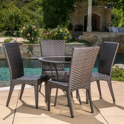 Luxely 5 Piece Wicker Patio Dining Set - Walmart.com - Walmart.com