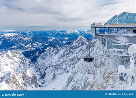 Summit Station of Cable Car on Zugspitze Mountain Stock Photo - Image ...