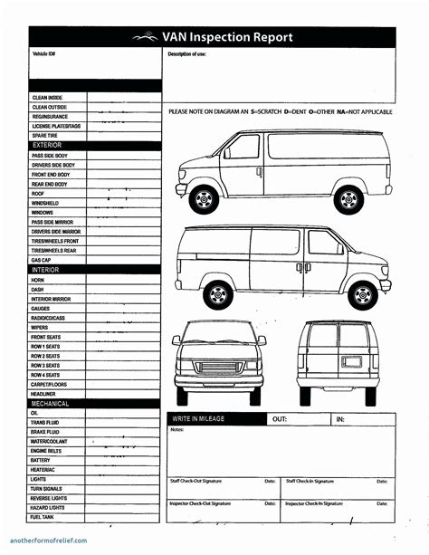 Printable Vehicle Damage Inspection Form - Printable Word Searches