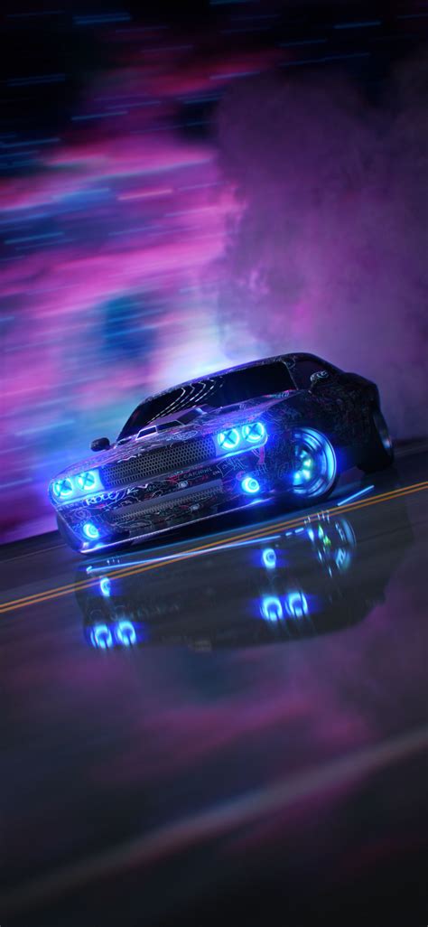 NEON CAR WALLPAPER PHONE | Neon car, Car wallpapers, Mustang wallpaper