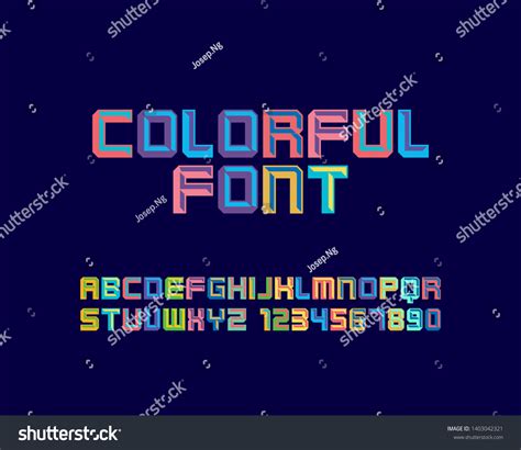 Colorful Emboss Font Set Vector Format Stock Vector (Royalty Free ...