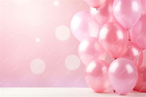 Premium AI Image | a birthday concept light pink balloon full ...