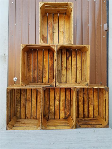 12 Vintage Wooden Crates Clean Strong