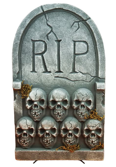 RIP Tombstone with Skulls - Walmart.com