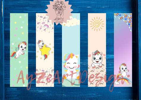 Unicorn Bookmarks Kids Bookmarksprintable Bookmarks Template - Etsy