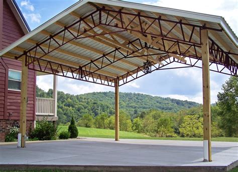 Pole Barn Carport | Steel Gable and Header Trusses