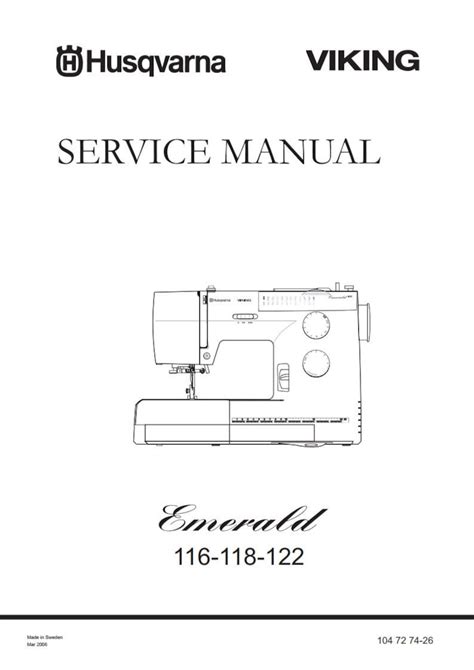 Husqvarna Viking EMERALD 116 118 122 Service / Repair manual | Etsy