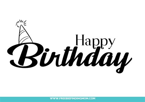 3 Free "Happy Birthday" in Cursive Printables - Freebie Finding Mom