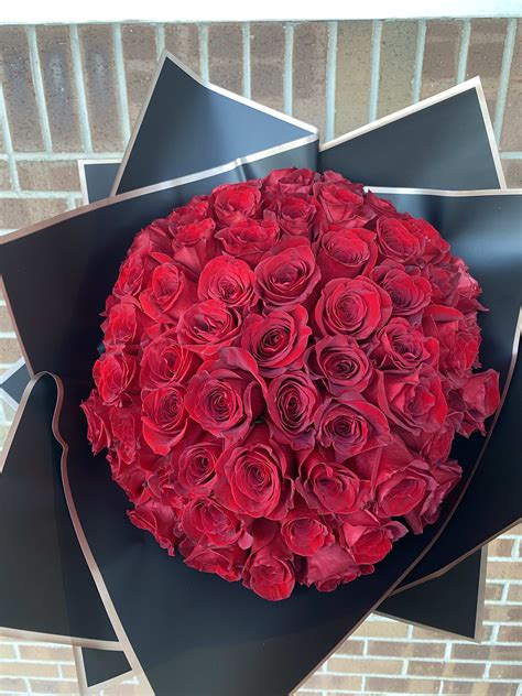 5 Dozen Red Rose Bouquet by Vivid Flowers