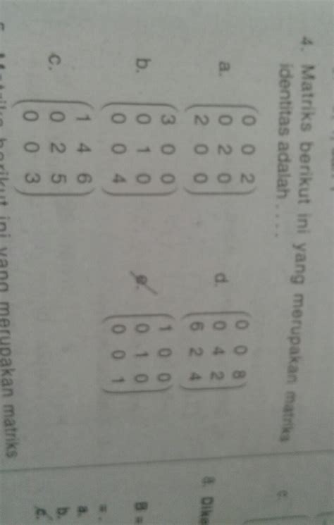 Matriks Identitas – Studyhelp