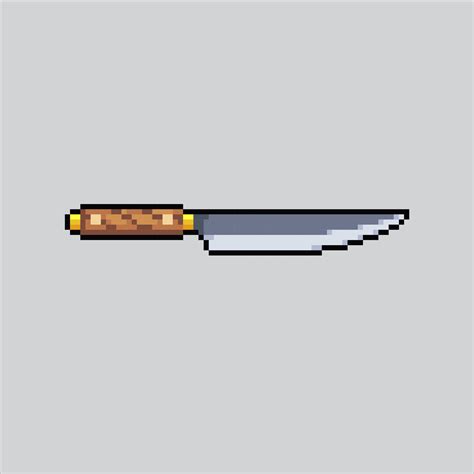 Pixel art illustration knife. Pixelated knife tools. Knife weapon and ...