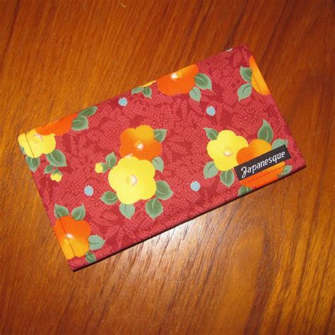 Checkbook Cover Japanese Asian Fabric Floral Camellia Tsubaki Blossoms ...