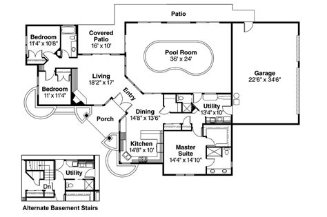 Ranch House Plan | House Plans with Indoor Pool | House Plans ...