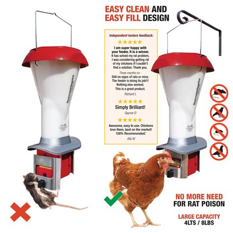 Roamwild PestOff Chicken Feeder - Rat & Pest Proof Poultry Feeder ...