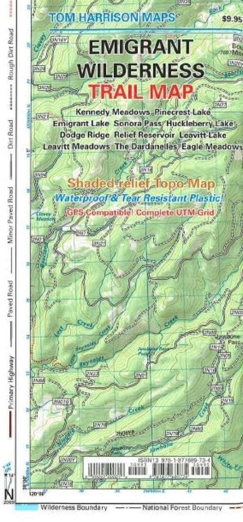 Emigrant Wilderness Trail Map | Tom Harrison Maps | Wilderness trail ...