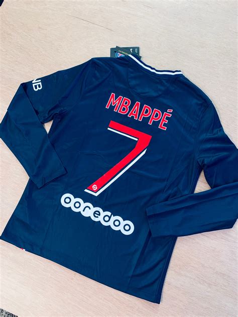 Mbappe 7 PSG Home long sleeve soccer jersey 20/21 | Etsy