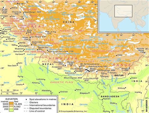 Himalayan Mountains Location On World Map - Topographic Map World