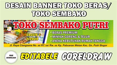 CARA MEMBUAT DESAIN BANNER SPANDUK TOKO SEMBAKO DENGAN CORELDRAW 0 ...