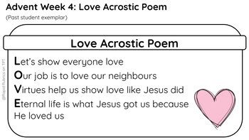 Week 4 Love ADVENT Acrostic Poem - Time Saving Task - Ontario - Rapid ...