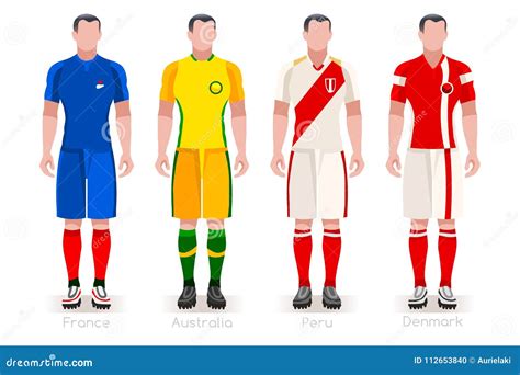 World Cup Group C Jerseys Kit Editorial Image - Illustration of flat ...