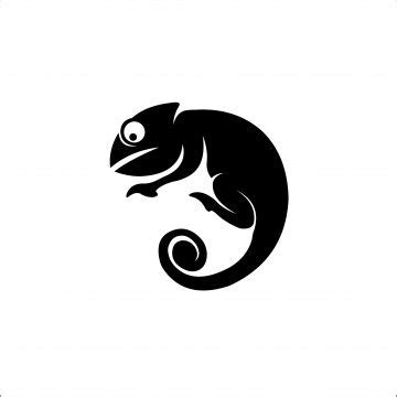 Chameleon Silhouette Vector PNG, Chameleon Illustration Reptiles Symbol ...