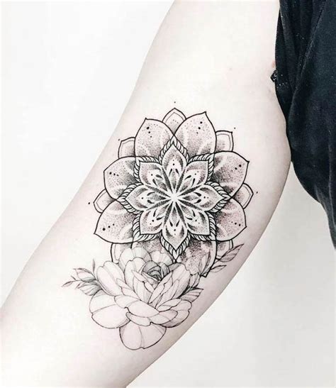 Traditional Mandala Flower Tattoo