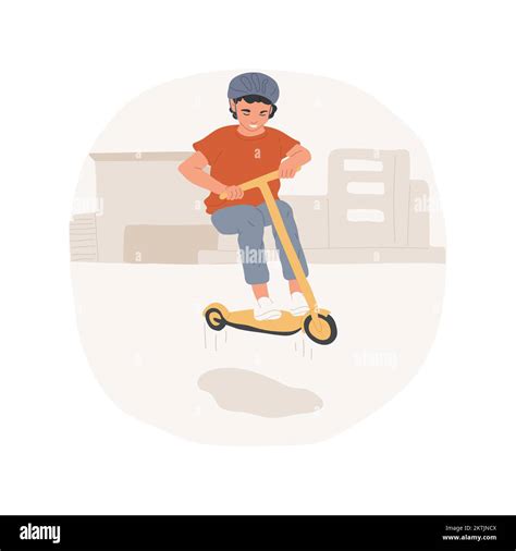 Freestyle scootering isolated cartoon vector illustration. Young ...