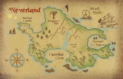 Neverland Map / Mapa de Nuncajamas | Neverland map, Peter pan and ...